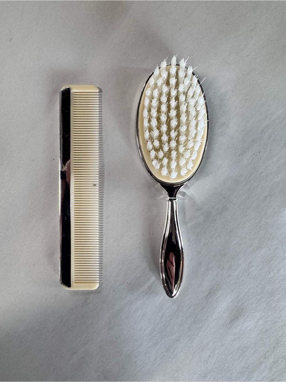 Vintage Silver Plated. Rush and Comb Set - Engraved “EMD”